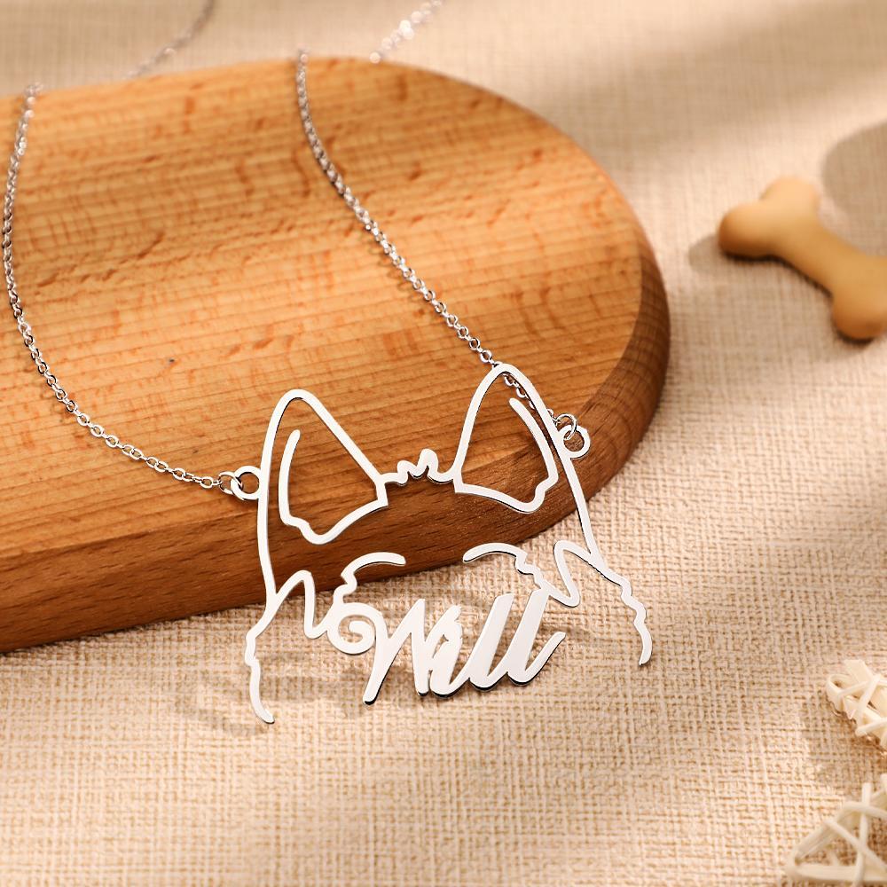 Collar Personalizado Con Nombre De Silueta De Mascota, Lindo Perro, Gato, Joyería De Modelado, Regalo Para Amantes De Las Mascotas - soufeeles