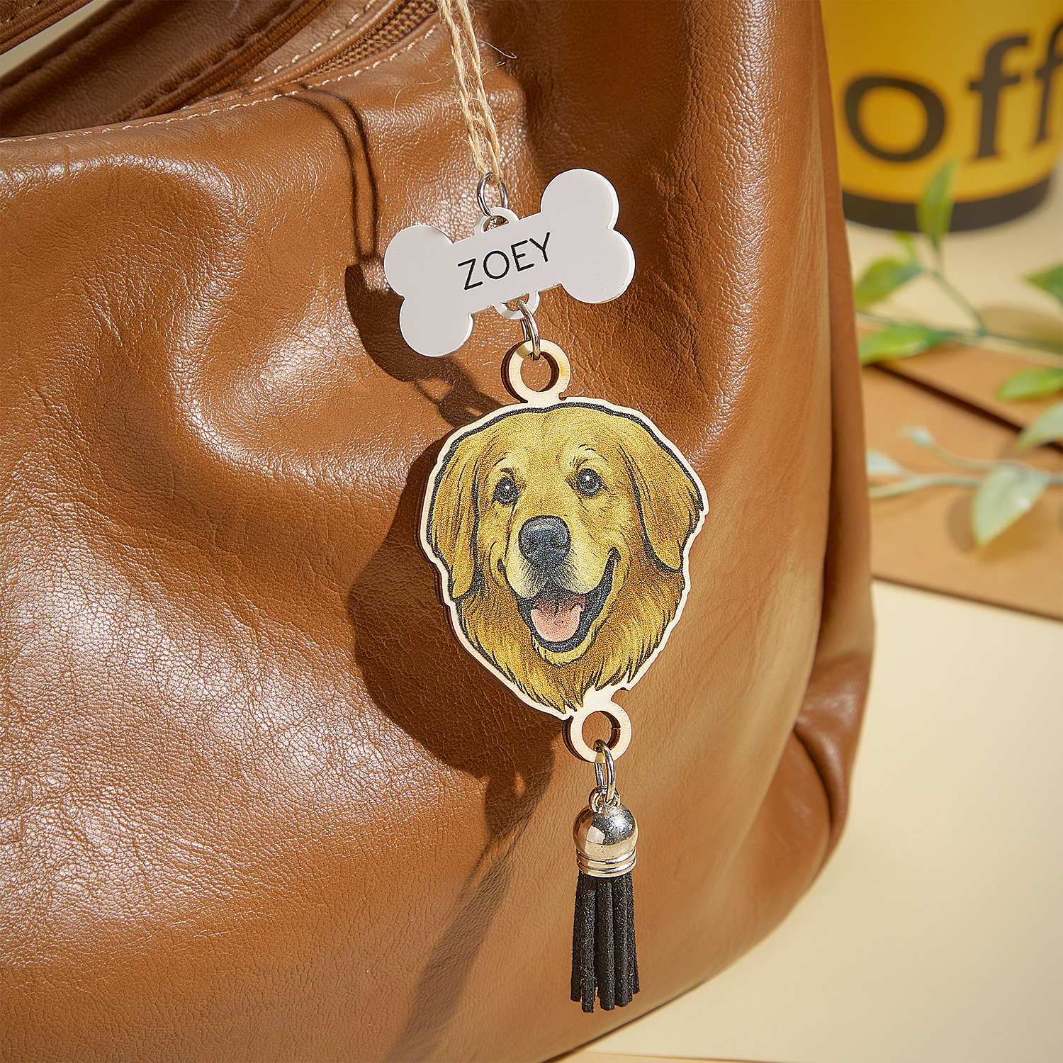 Dije Para Espejo Retrovisor Con Foto De Mascota Personalizada, Accesorio Para Coche, Pintado Y Grabado, Regalo Conmemorativo Personalizado Para Mascotas. - soufeeles