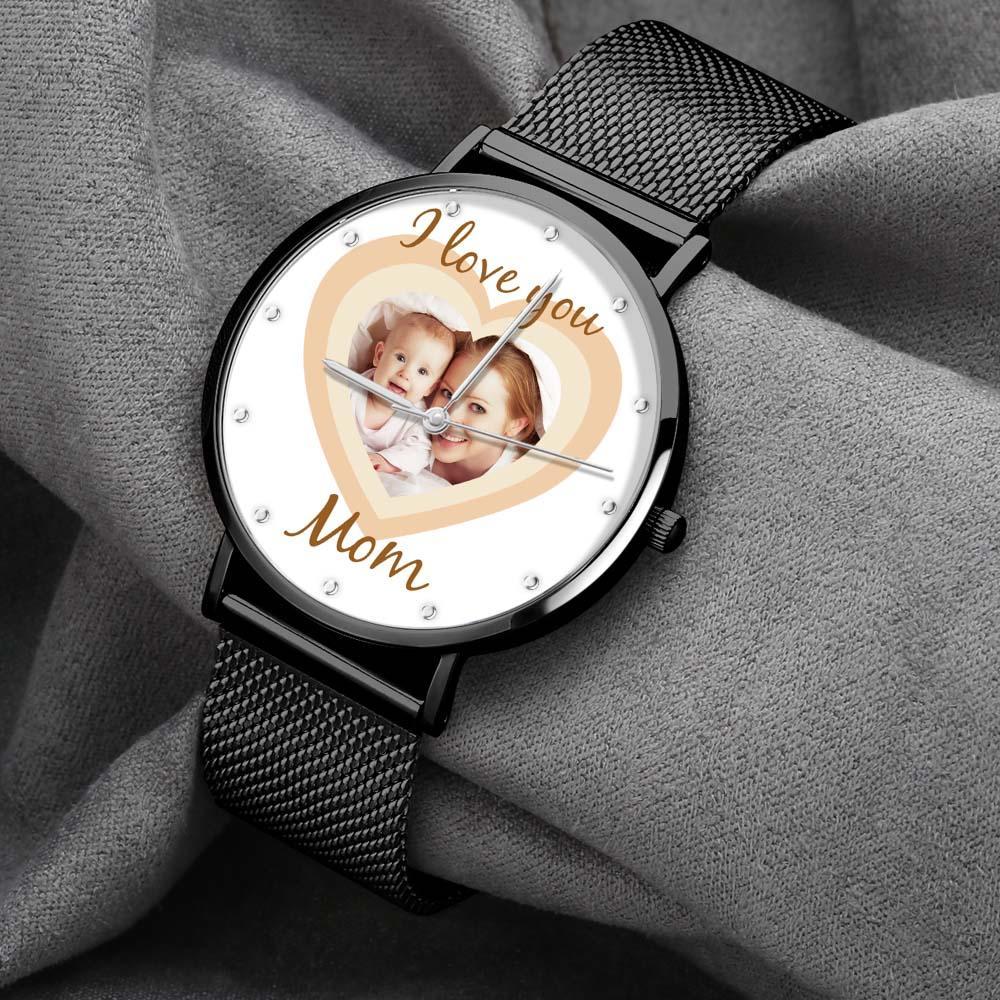 Relojes Personalizados Con Foto Grabada En Forma De Corazón Con Correa De Aleación, Regalo Del Día De La Madre Para Mamá - soufeeles