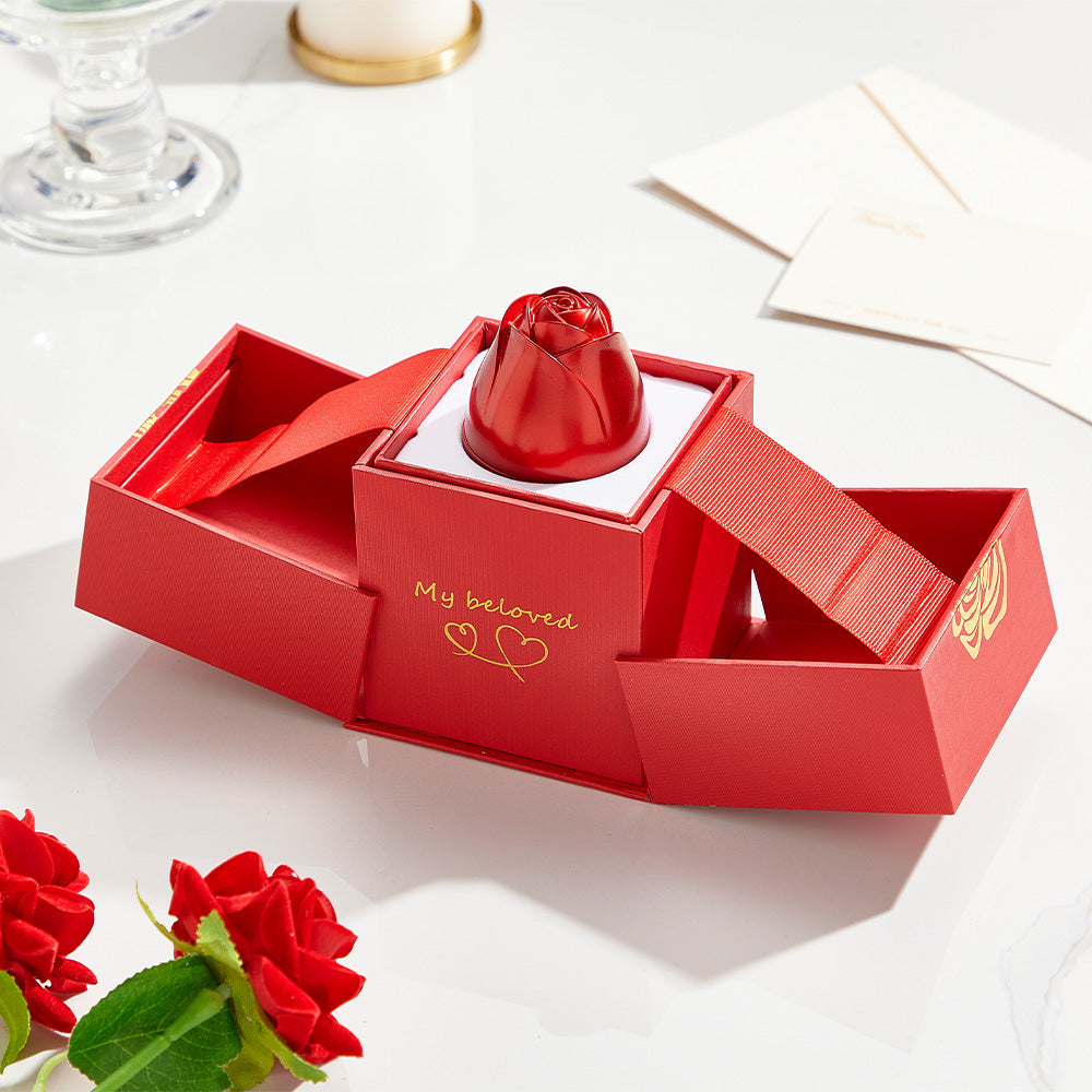 Caja De Regalo En Forma De Rosa Elevable Romántica Para Collar, Caja De Regalo Para Joyería - soufeeles