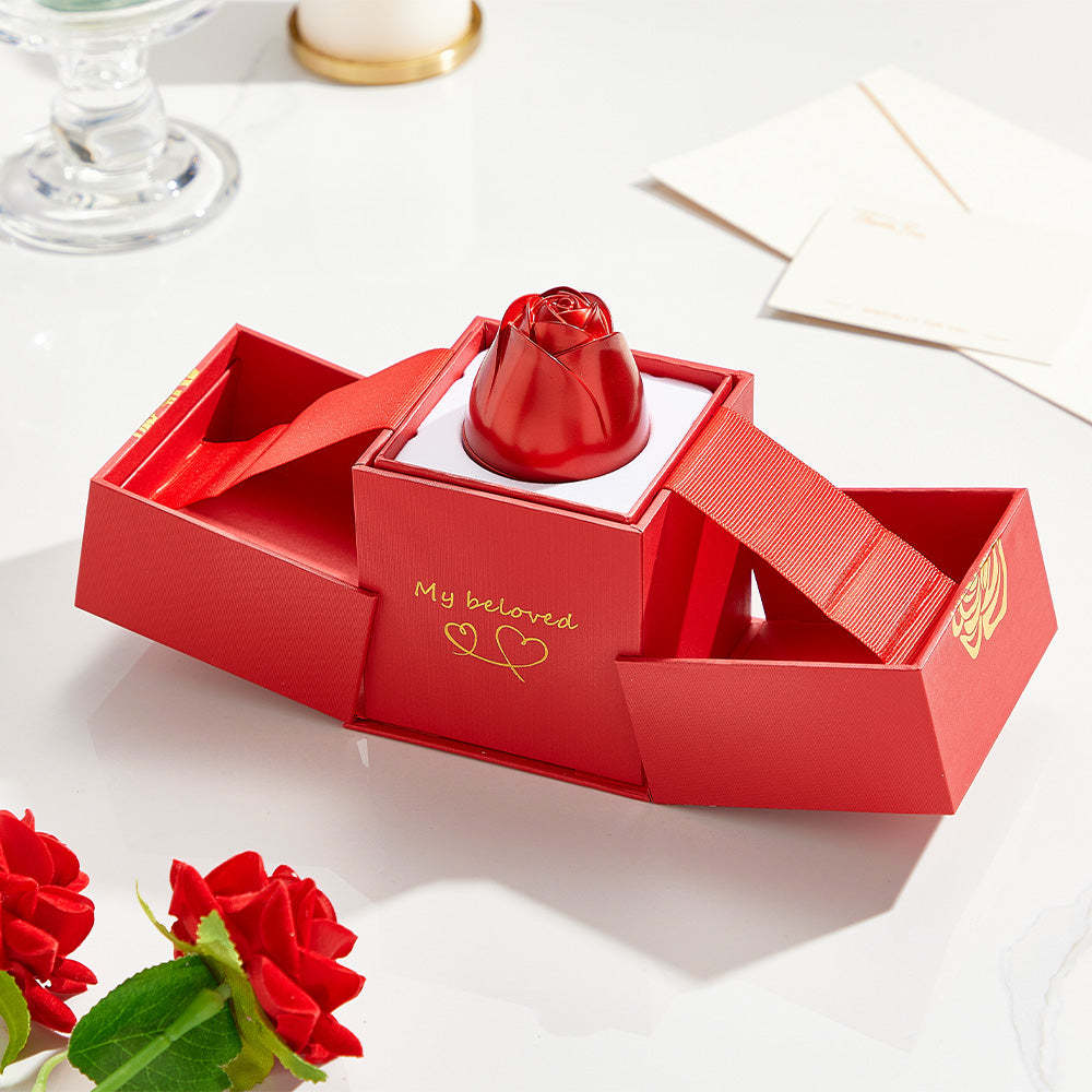 Caja De Regalo En Forma De Rosa Elevable Romántica Para Collar, Caja De Regalo Para Joyería - soufeeles