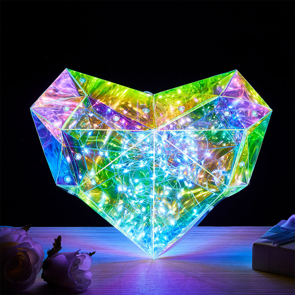 Galaxy Led Heart Light Glowing Galaxy Love Regalo Del Día De San Valentín - soufeeles