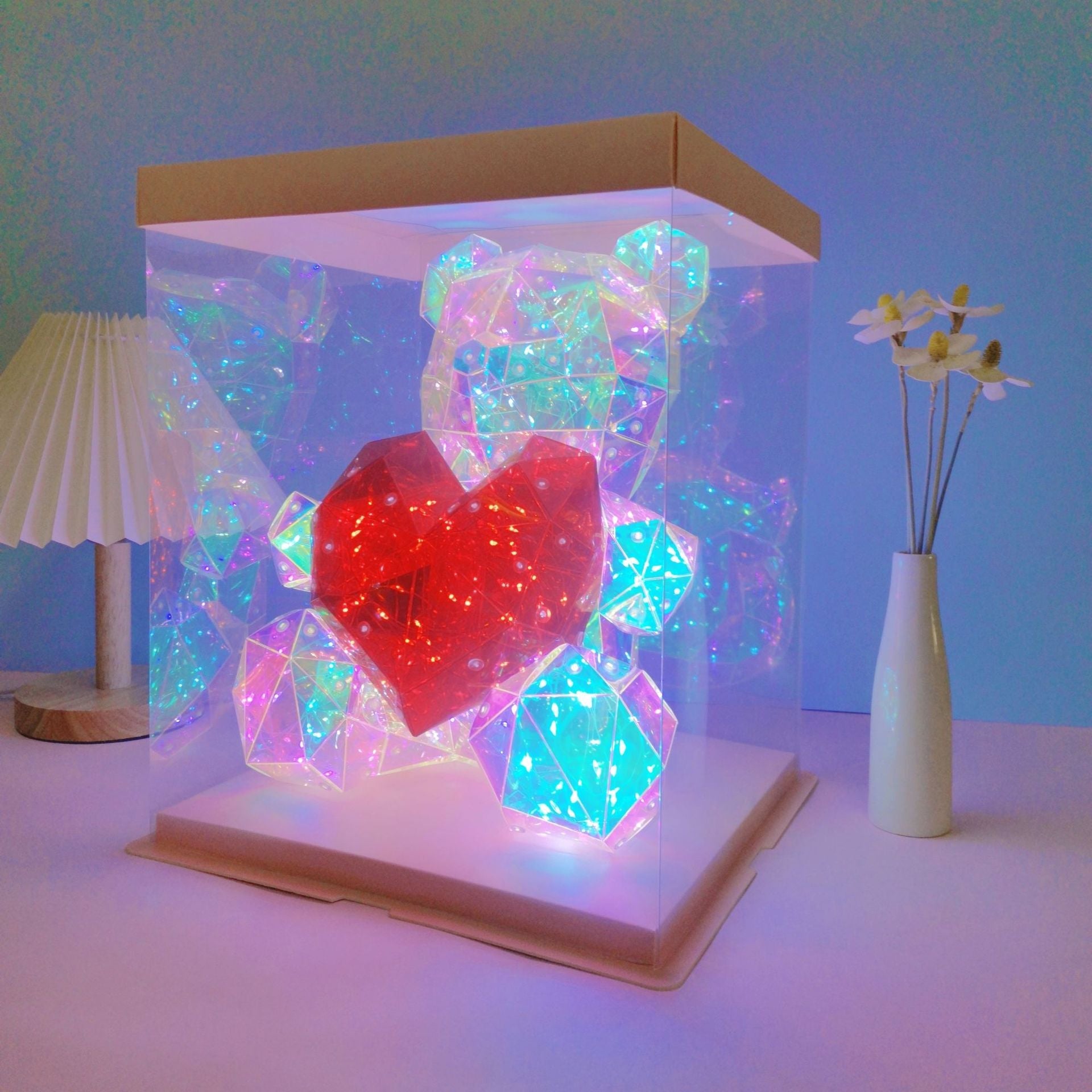Caja De Regalo Con Osito Led Galaxy De 11,81 Pulgadas (30 Cm) - soufeeles