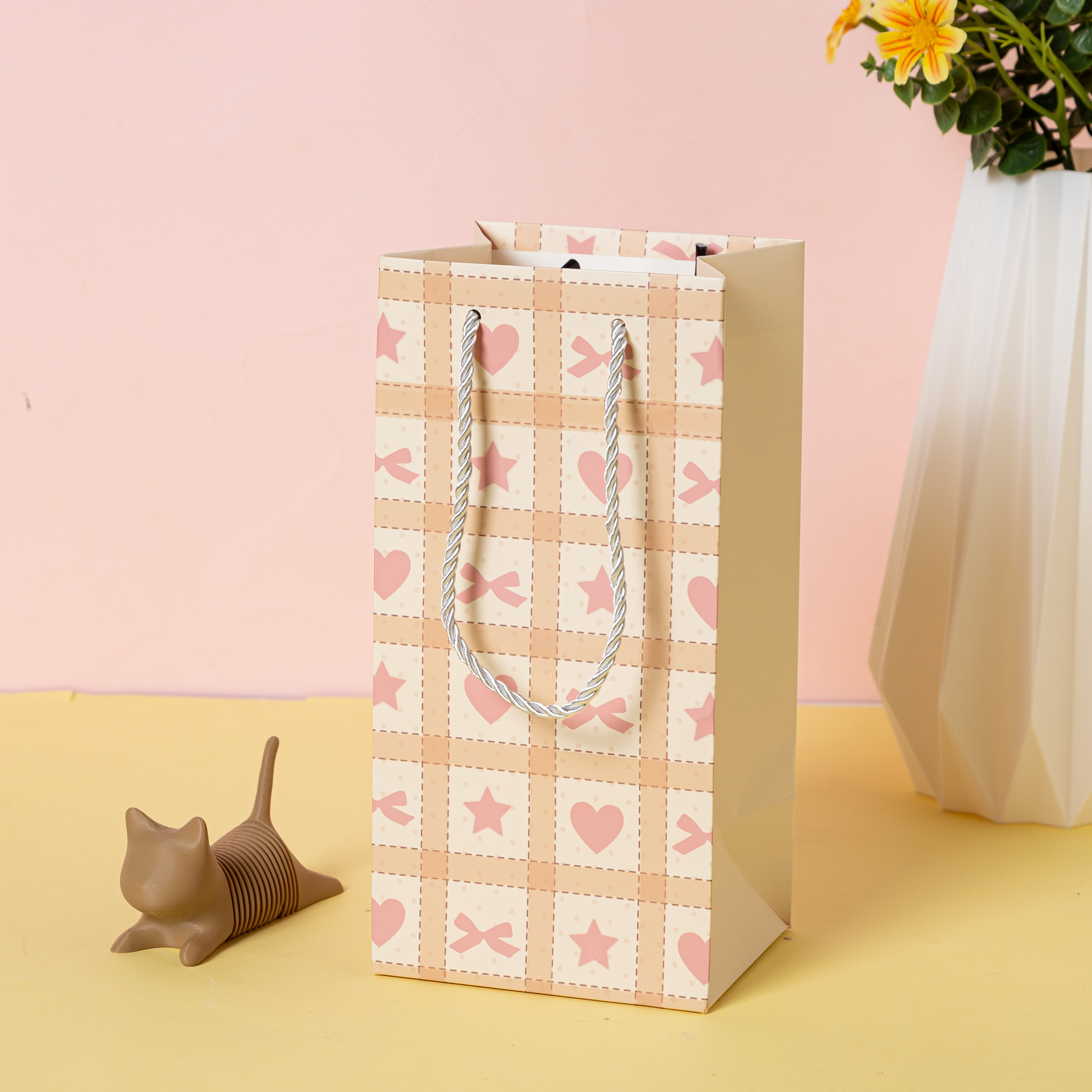 Caja De Embalaje Con Estampado De Cuadros (24,5 X 12 X 10 Cm) - soufeeles