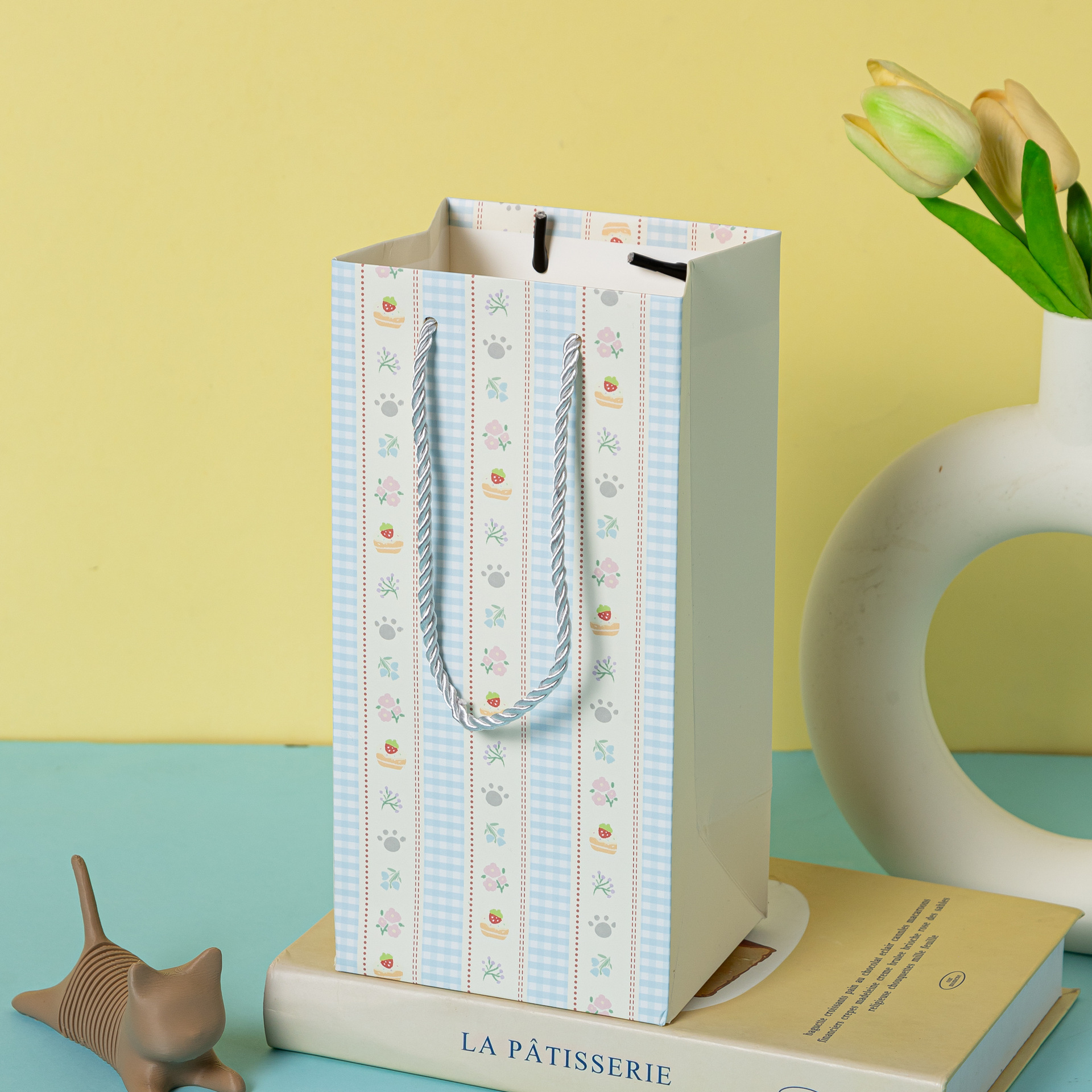 Caja De Embalaje Con Patrón De Rayas (24,5 X 12 X 10 Cm) - soufeeles