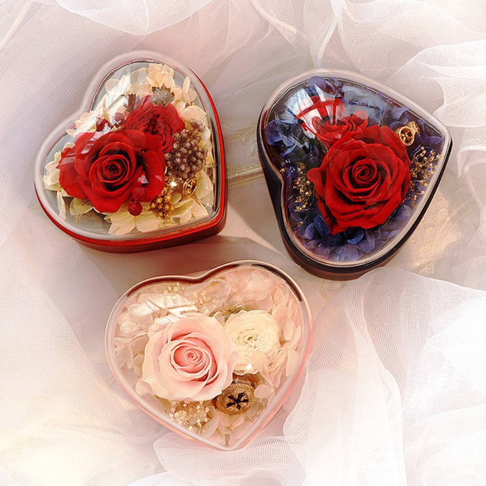 Caja De Joyería Con Forma De Rosa Personalizada, Caja De Regalo Con Forma De Corazón Y Collar De Proyección, Regalo De San Valentín Para Ella - soufeeles