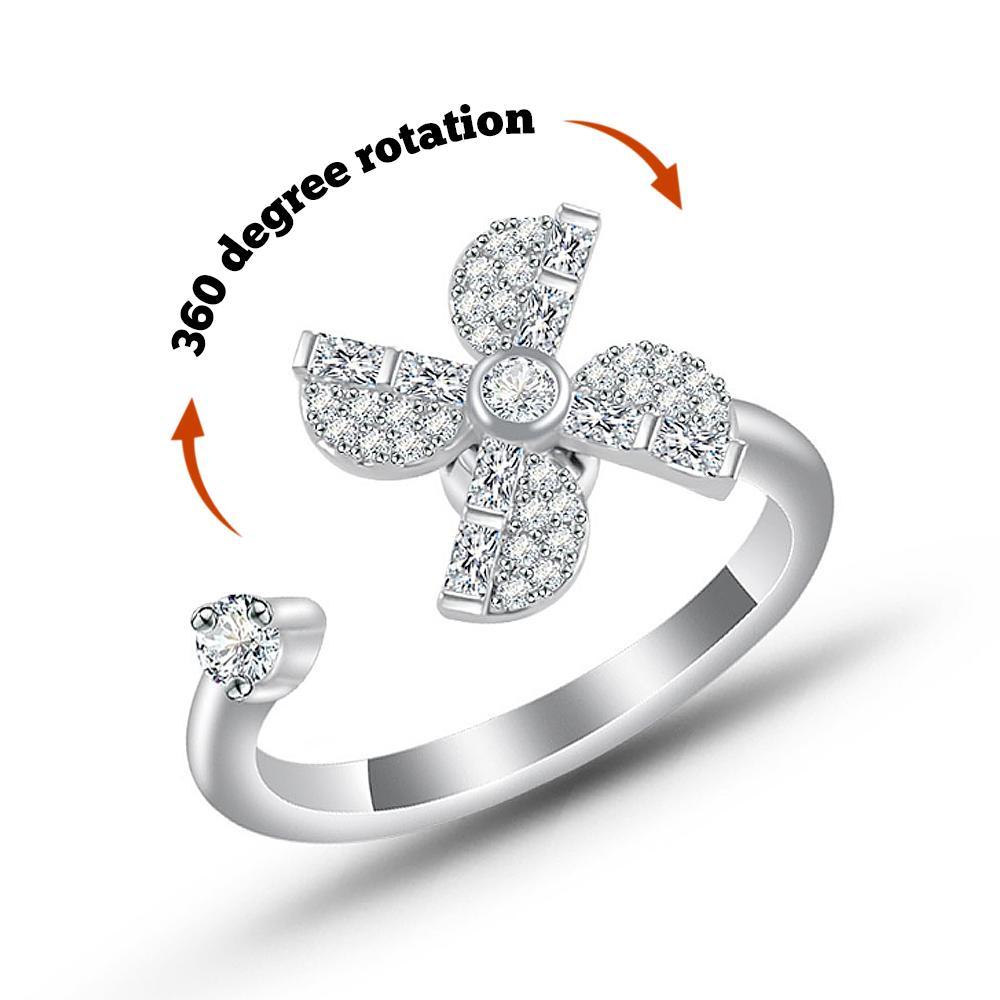 Anillo De Ansiedad Para Mujer, Anillo De Apertura Giratorio, Anillos Ajustables, Regalos De Cumpleaños Y Aniversario - soufeeles