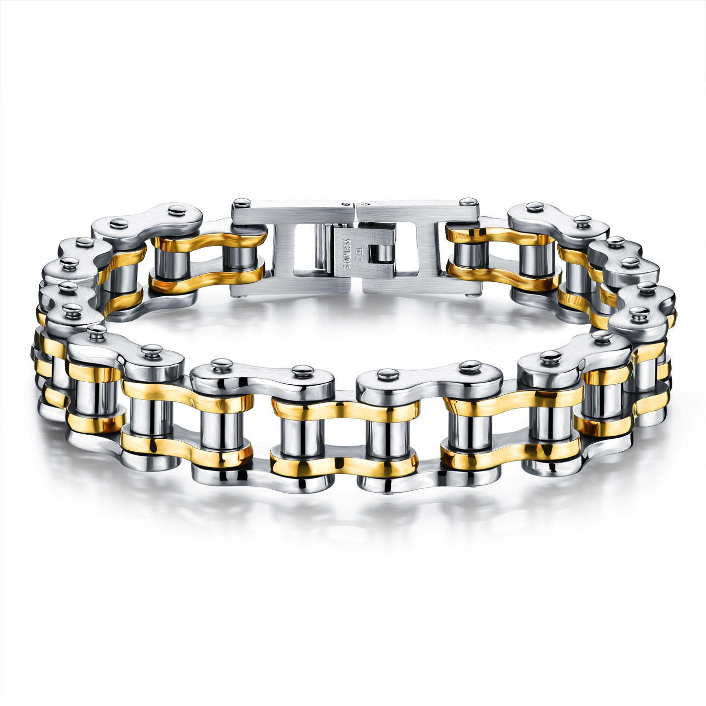 Pulsera De Bicicleta De Hip Hop Con Cadena De Motocicleta A La Moda, Regalos Dorados Para Hombres - soufeeles