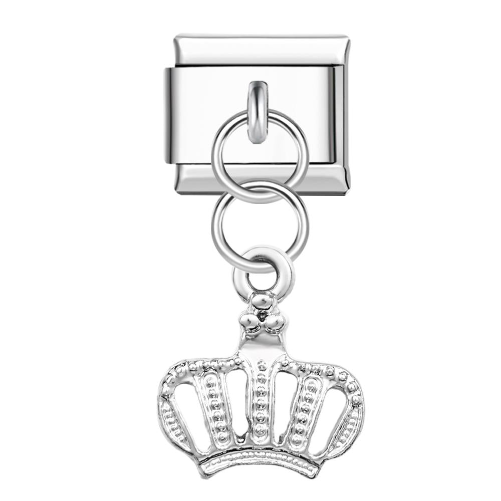 Charm Corona Noble Italiana Para Pulseras Charm Italianas Link Composable - soufeeles