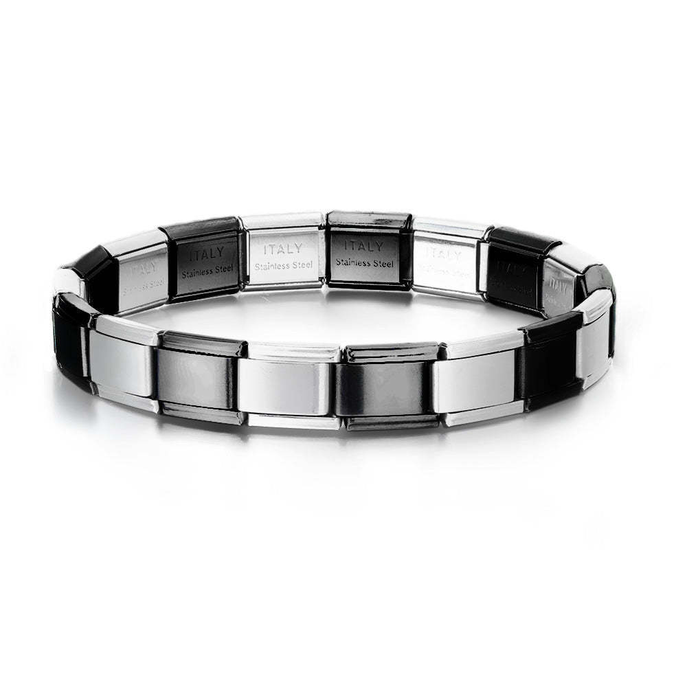 Pulseras De Dijes Italianas Vintage De Plata Y Negro Pulsera De Dijes Italiana Original - soufeeles