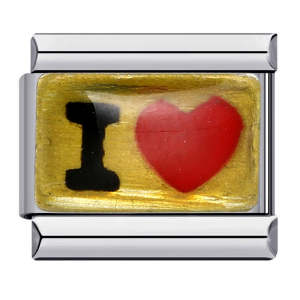 Charm Italiano I Corazón Dorado Para Pulseras Charm Italianas Link Composable