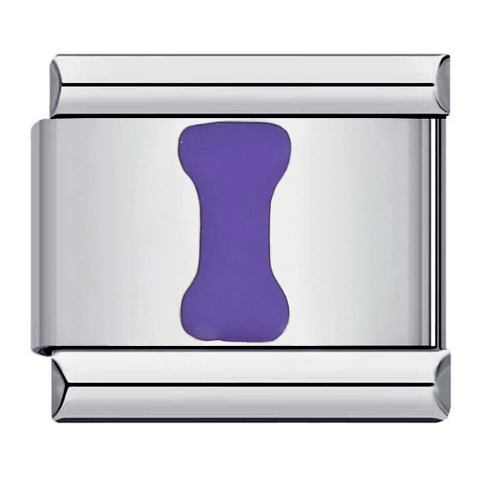 Charm Italiano Letra I Morada Para Pulseras Charm Italianas Link Composable - soufeeles
