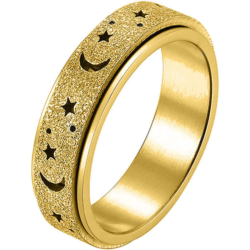 Anillo De Ansiedad Para Mujeres, Hombres, Luna, Estrella, Alivio De La Ansiedad, Anillo Giratorio, Joyería, Regalos - soufeeles