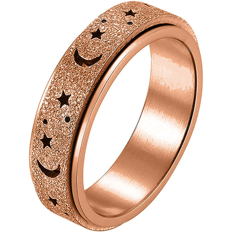 Anillo De Ansiedad Para Mujeres, Hombres, Luna, Estrella, Alivio De La Ansiedad, Anillo Giratorio, Joyería, Regalos - soufeeles