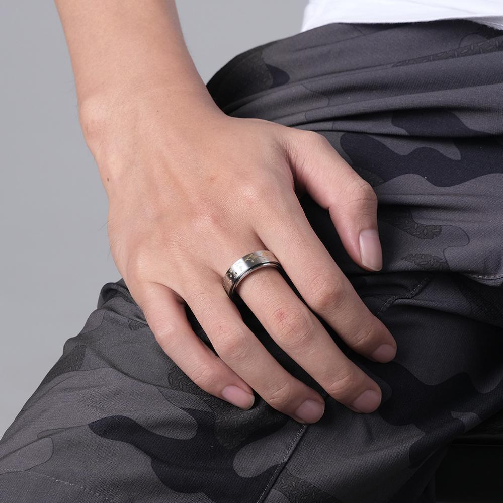 Anillo Giratorio Para Aliviar La Ansiedad, Anillo Giratorio De Acero Inoxidable Con Forma De Luna Y Estrella, Regalos De Joyería - soufeeles