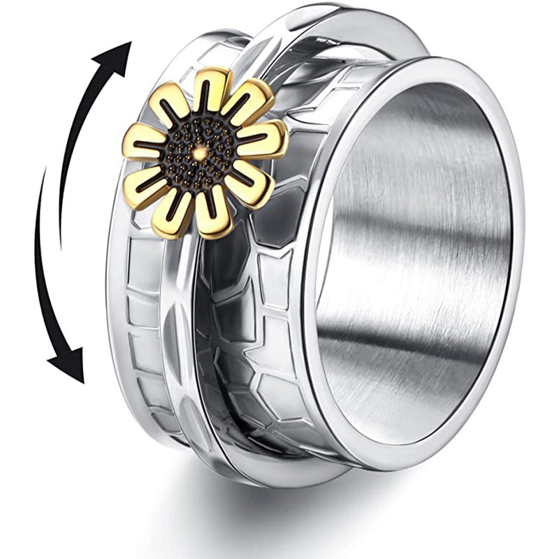 Fidget Ansiedad Anillos Daisy Spinner Anillo Joyería Regalos Para Mujeres - soufeeles