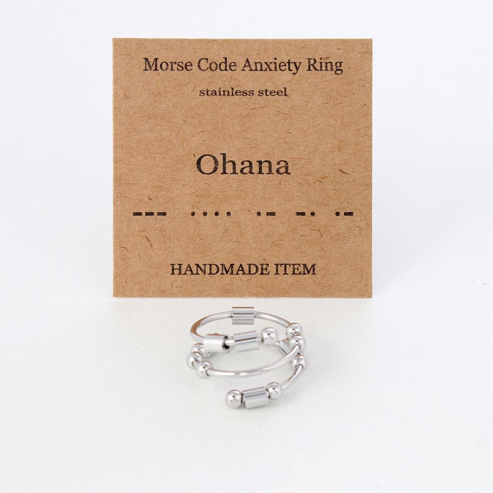 Anillo Giratorio De Ansiedad Con Código Morse Para Aliviar La Ansiedad, Joyería, Regalos Para Mujeres Y Hombres - soufeeles