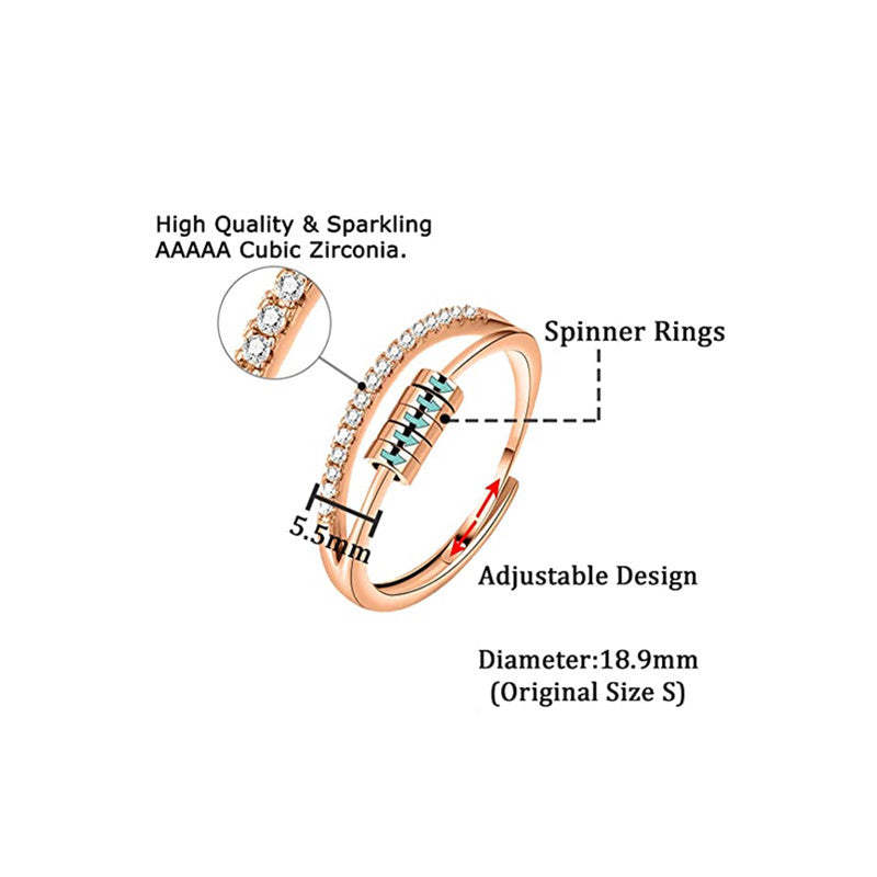 Anillo Giratorio Ajustable Para Aliviar La Ansiedad, Anillos Para Aliviar El Estrés, Regalos De Joyería - soufeeles