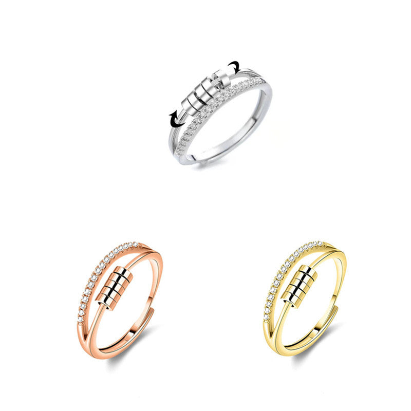 Anillo Giratorio Ajustable Para Aliviar La Ansiedad, Anillos Para Aliviar El Estrés, Regalos De Joyería - soufeeles