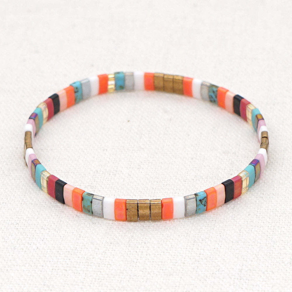 Pulsera De Cuentas Tila Naranja Pulseras De Moda Vintage Regalo - soufeeles