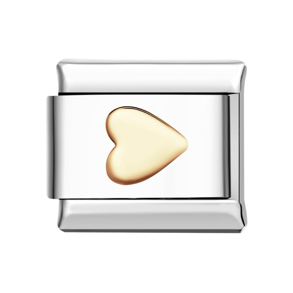 Charm Italiano Corazón De Amor De Lado Para Pulseras Charm Italianas Link Composable - soufeeles