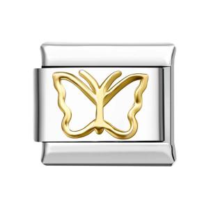 Charm Italiano Classic Mariposa Dorada Para Pulseras Italianas Charm Enlace Componible