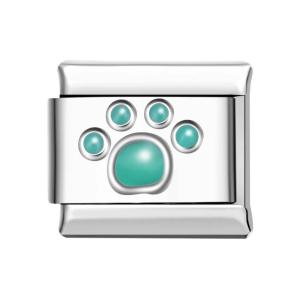 Pata De Gato - Charm Italiano Azul Claro Para Pulseras Italianas Charm Enlace Componible