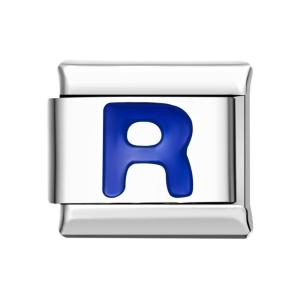 Charm Italiano R Azul Para Pulseras Charm Italianas Enlace Componible