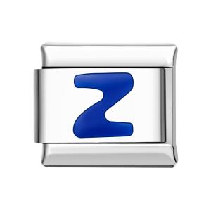 Charm Italiano Z Azul Para Pulseras Charm Italianas Enlace Componible