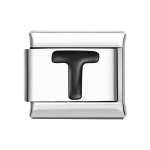 Charm Italiano T-negro Para Pulseras Charm Italianas Enlace Componible