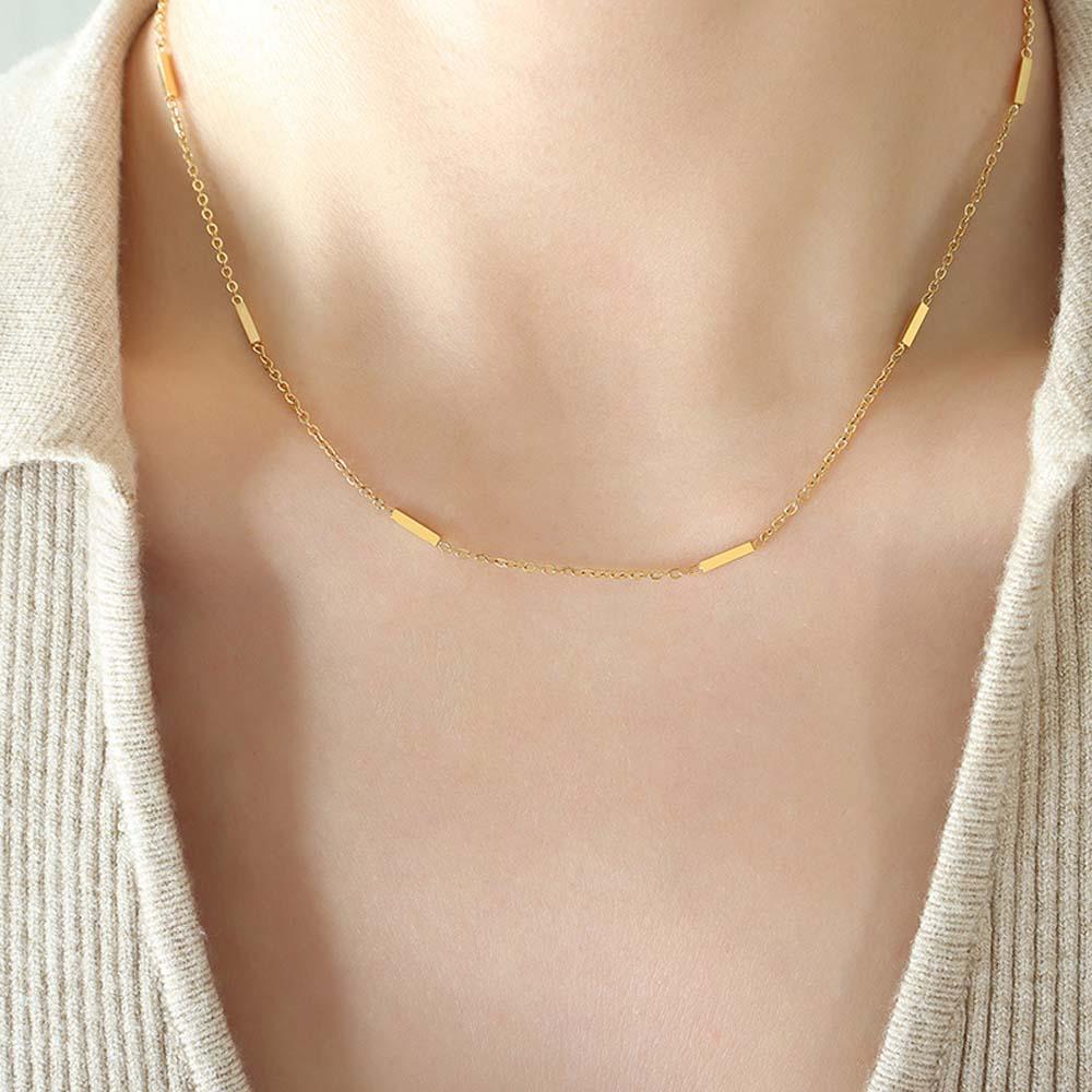Collar Clásico De Oro Cadena Minimalista Collar Delicado Y Fino Regalo Para Mujeres - soufeeles