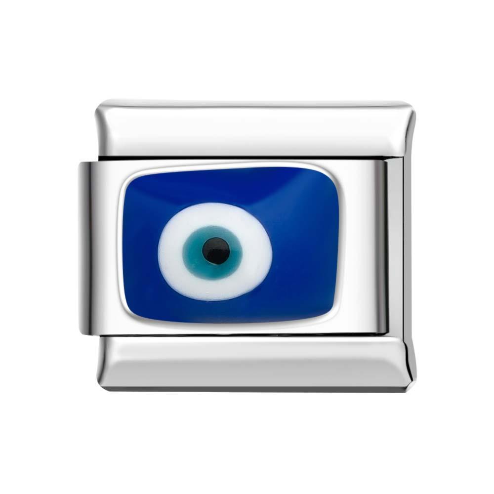 Ojo Del Diablo - Charm Italiano Azul Para Pulseras Italianas Charm Composable Link - soufeeles