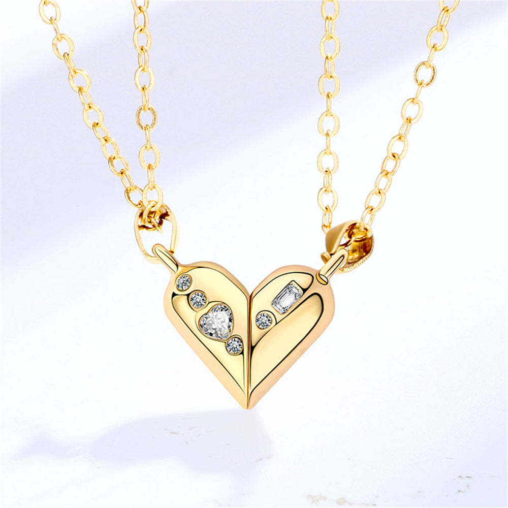 Collares Magnéticos Giratorios Para Parejas, Collar Con Forma De Corazón, Regalos Para Él Y Ella - soufeeles