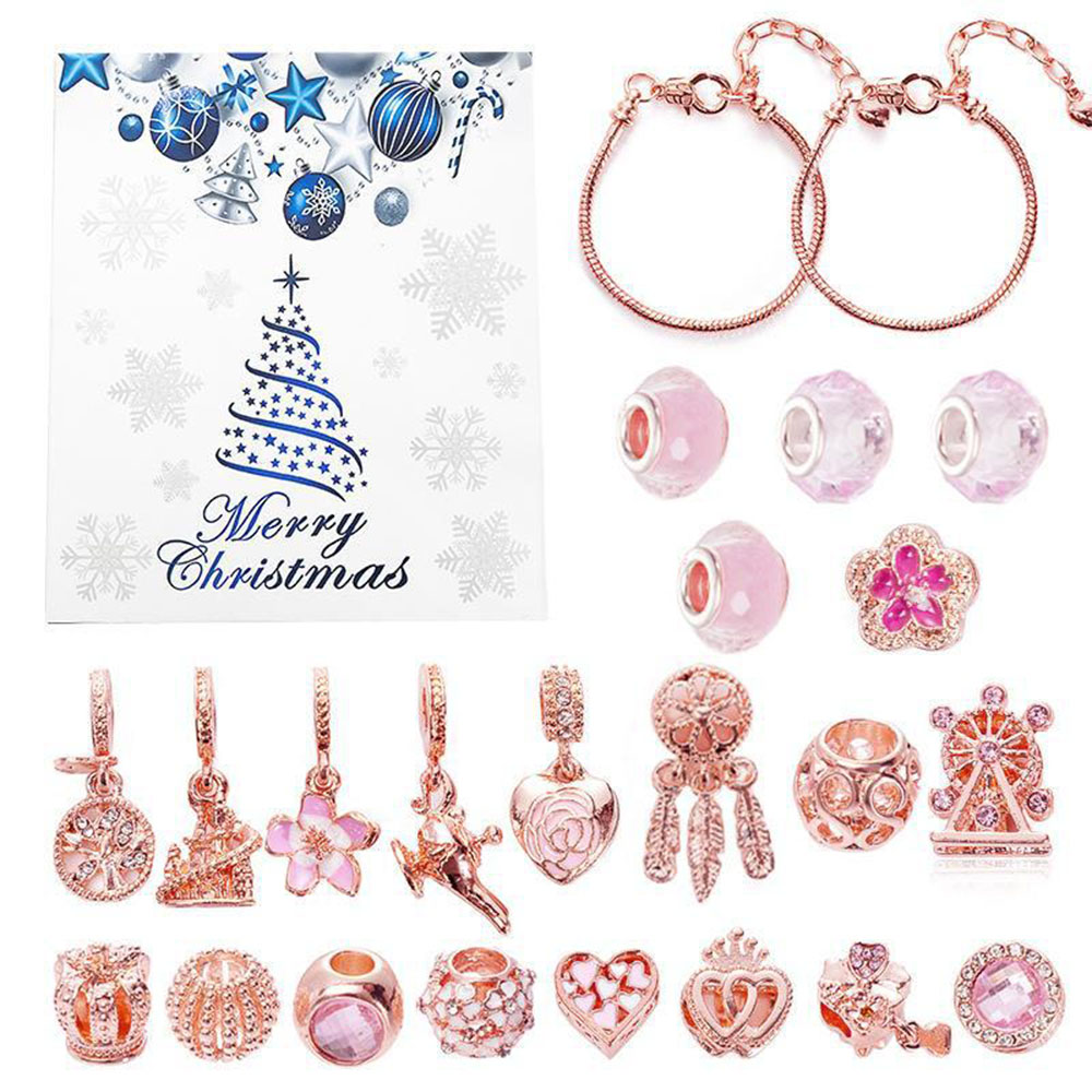 Caja De Calendario De Cuenta Atrás, Regalos De Navidad, Joyería, Calendario De Adviento, Conjunto De Joyas, Abalorio Diy Para Ella - soufeeles