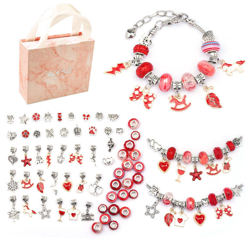 Kit Para Hacer Pulseras Diy Con Cuentas, Juego De Pulseras Coloridas Con Caja De Regalo, Regalo Para Niñas - soufeeles