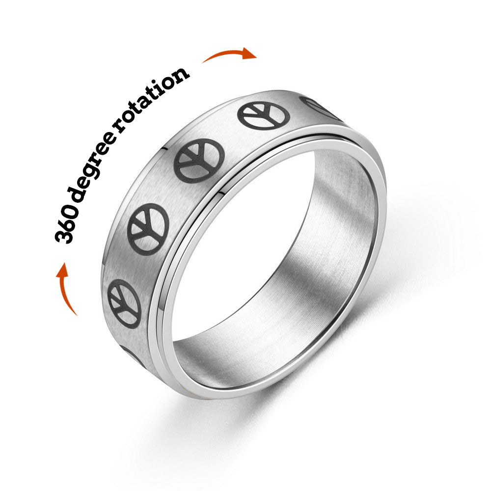 Anillo De Ansiedad Anillo De Descompresión Anillo Con Símbolo De Paz Para Aliviar La Ansiedad - soufeeles