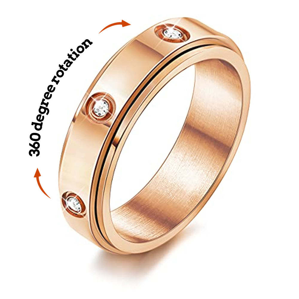 Anillo De Ansiedad Alivio De La Ansiedad Diamante Descompresión Anillo De Acero Inoxidable Regalo De Joyería - soufeeles