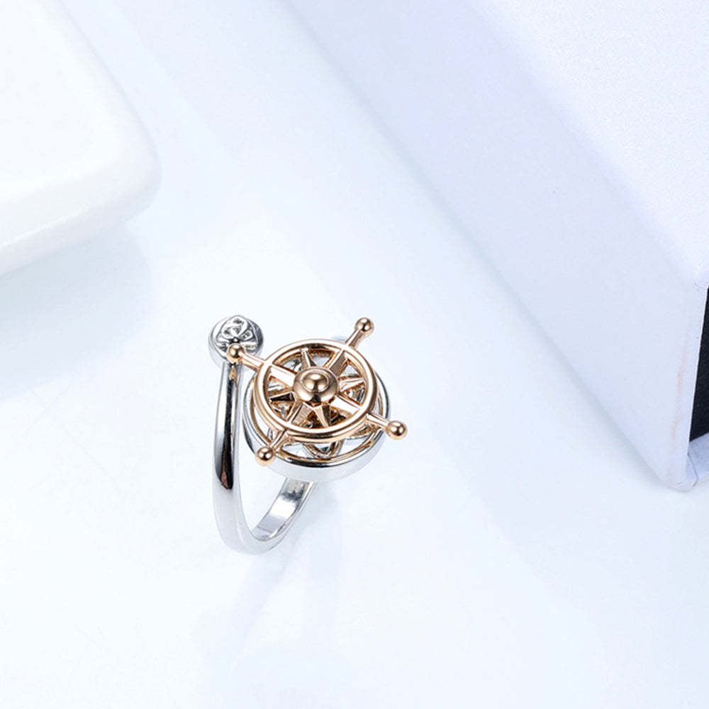 Anillo De Ansiedad Anillo De Descompresión Alivio Antiansiedad Anillo De Timón Ajustable Regalo De Joyería - soufeeles