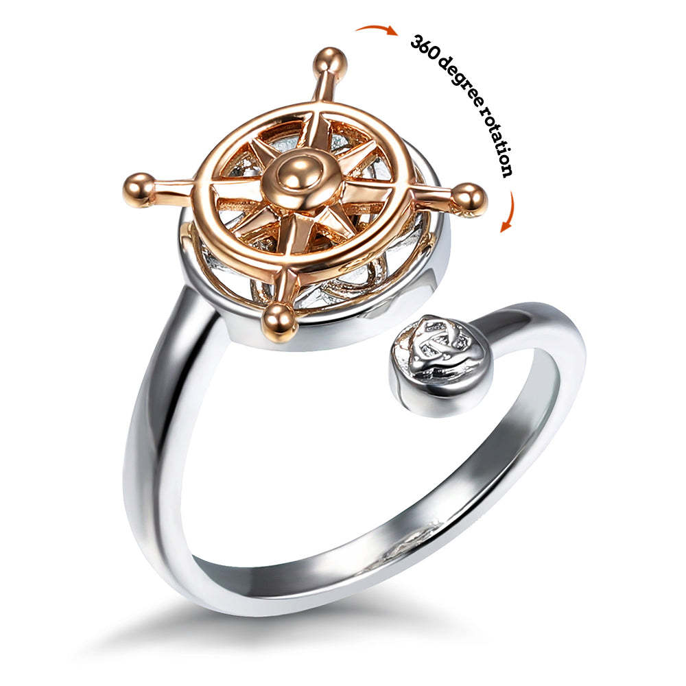 Anillo De Ansiedad Anillo De Descompresión Alivio Antiansiedad Anillo De Timón Ajustable Regalo De Joyería - soufeeles