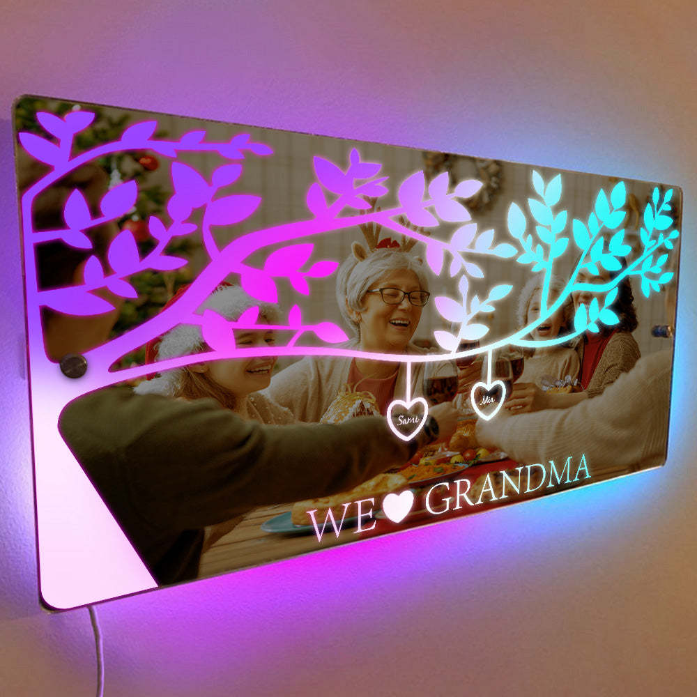 Nombre Personalizado Árbol Genealógico Personalizado Luz De Espejo Led