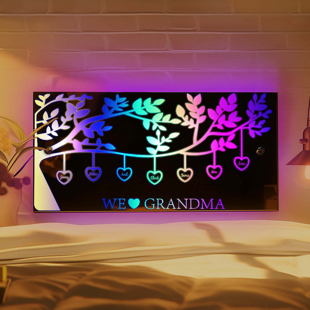 Nombre Personalizado Árbol Genealógico Personalizado Luz De Espejo Led - soufeeles