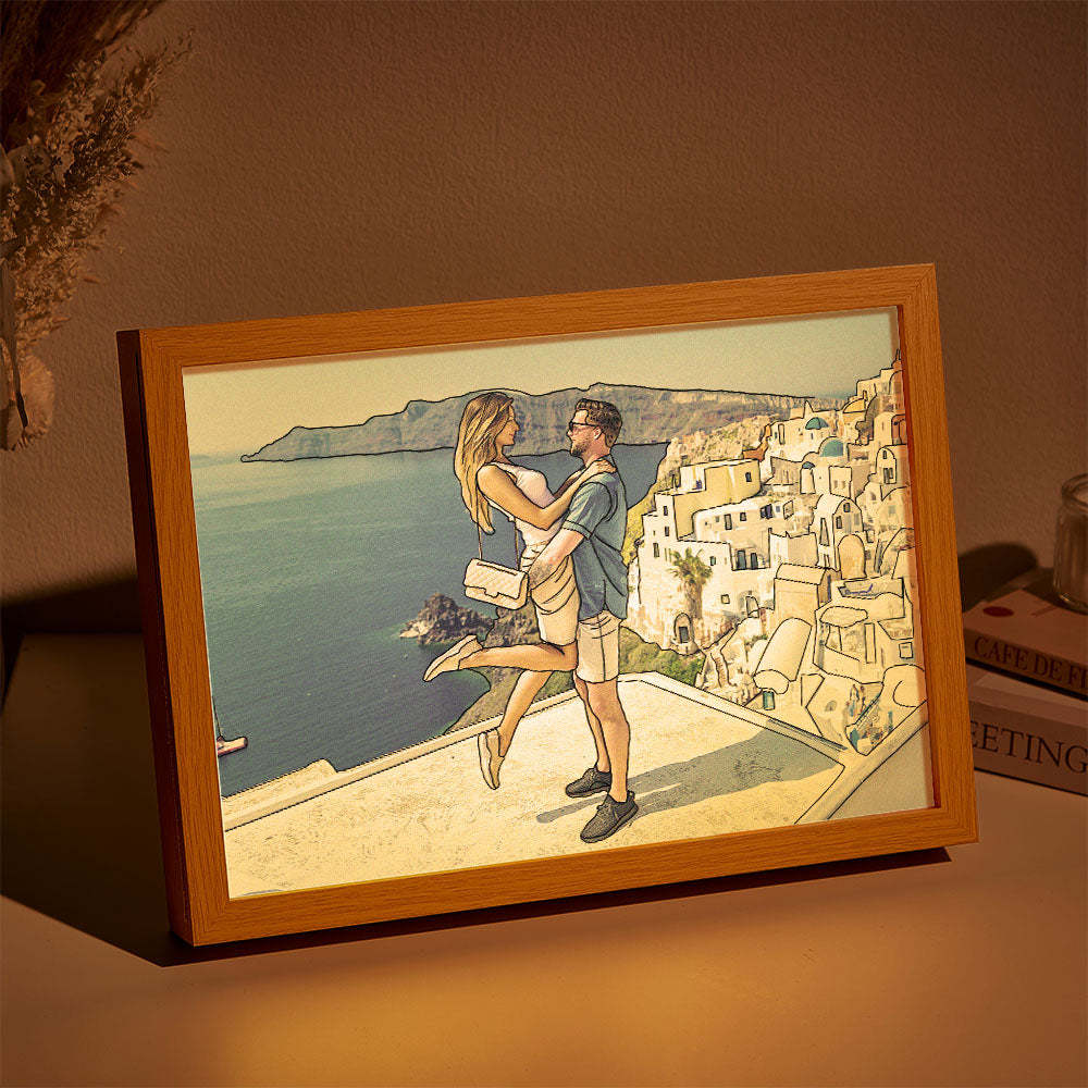 Lámpara Fotográfica Personalizada Luz De Arte Lineal Personalizada Regalos De San Valentín Para Ella - soufeeles