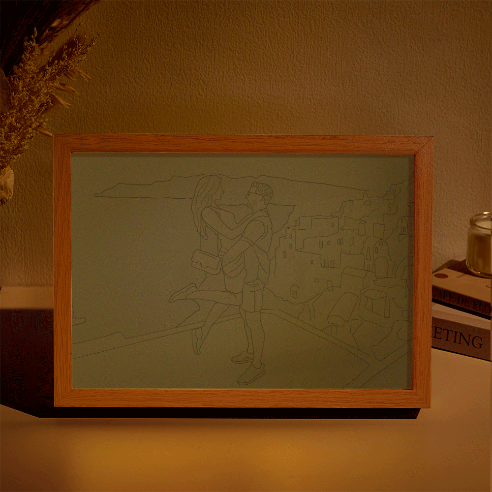 Lámpara Fotográfica Personalizada Luz De Arte Lineal Personalizada Regalos De San Valentín Para Ella - soufeeles