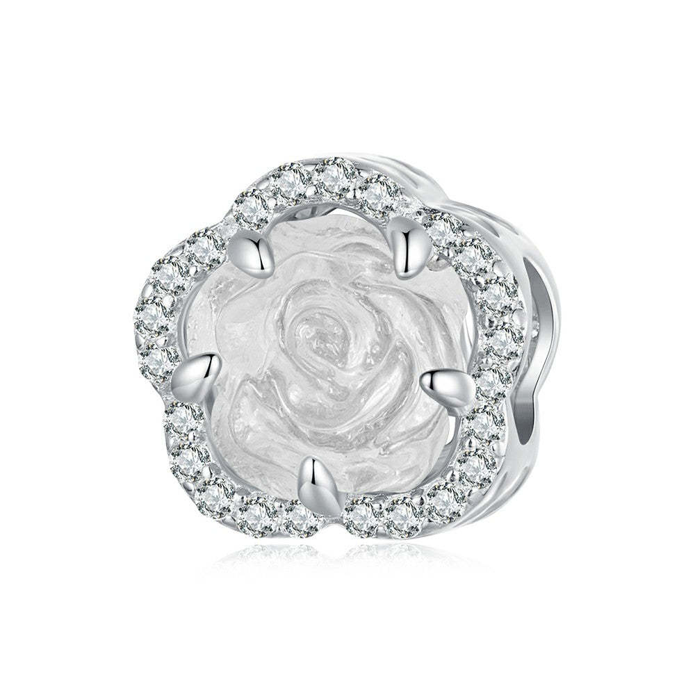 crystal rose charm 925 sterling silver xs2030