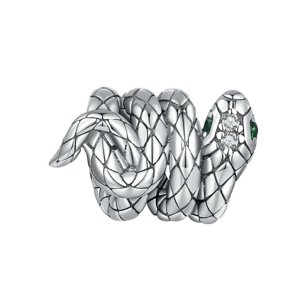 coiled spirit snake charm 925 sterling silver xs2040