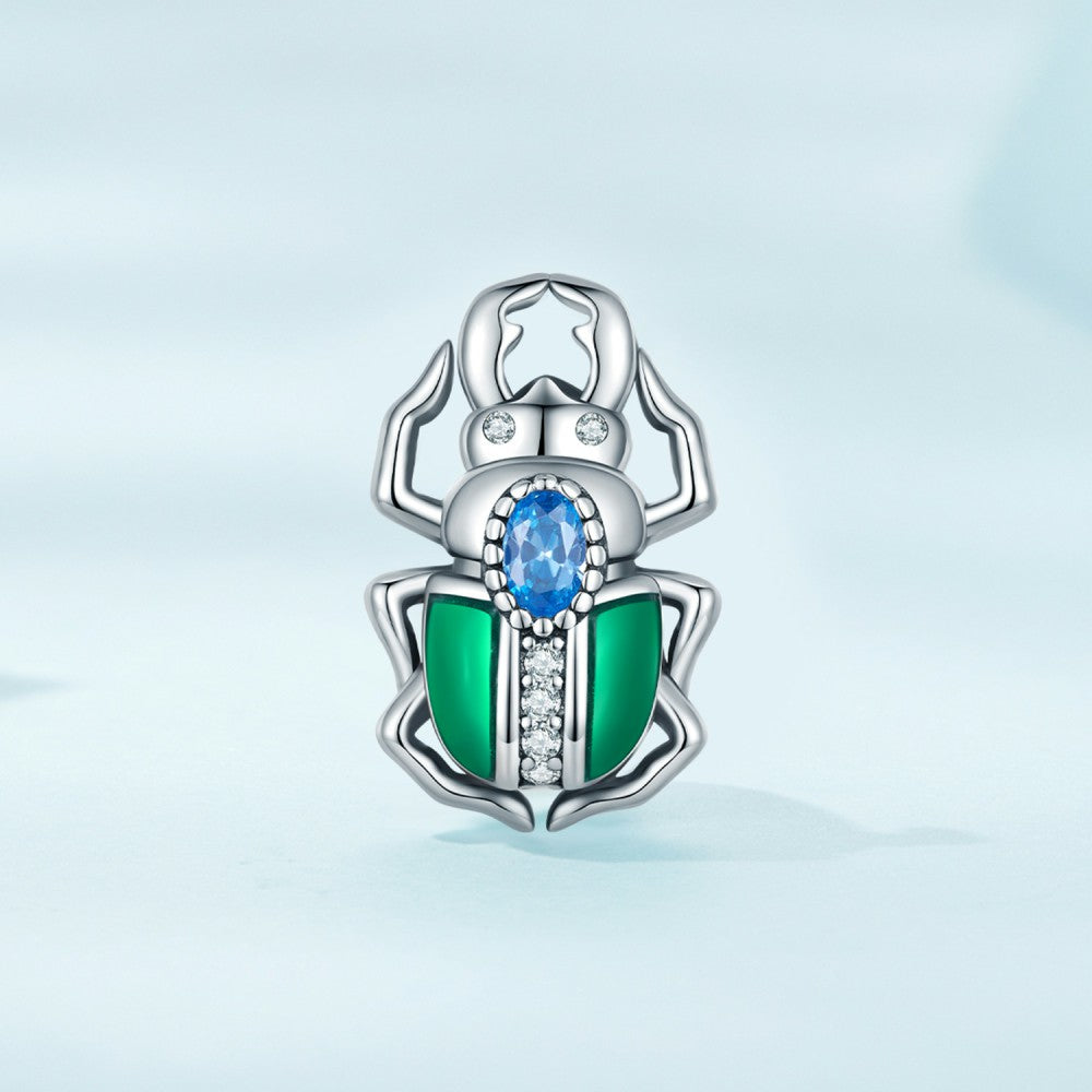 ciondolo con zircone blu scarabeo in argento sterling 925 xs2132