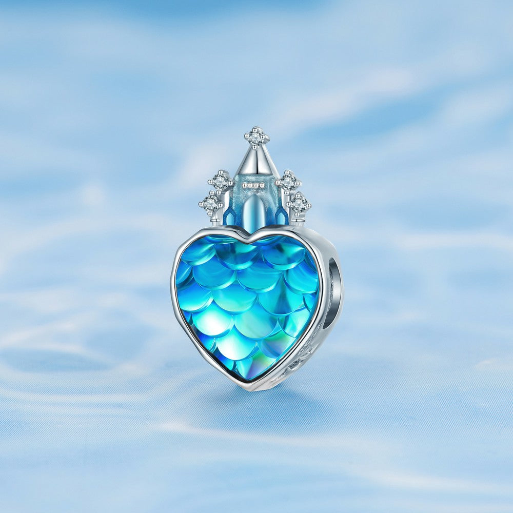 Ciondolo blu castello di ghiaccio in argento sterling 925 xs2149