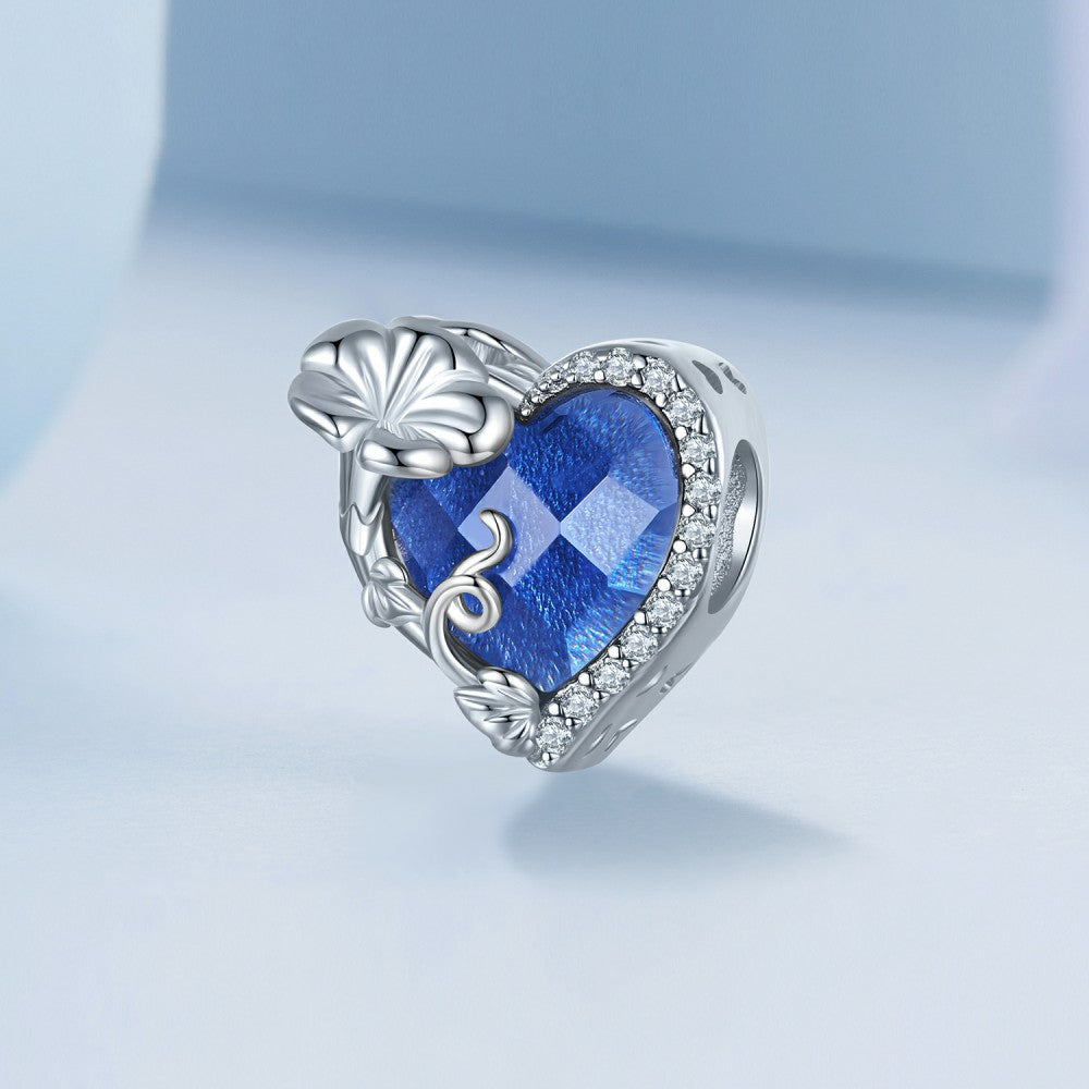 Ciondolo portafortuna di settembre blu intenso in argento sterling 925 xs2167