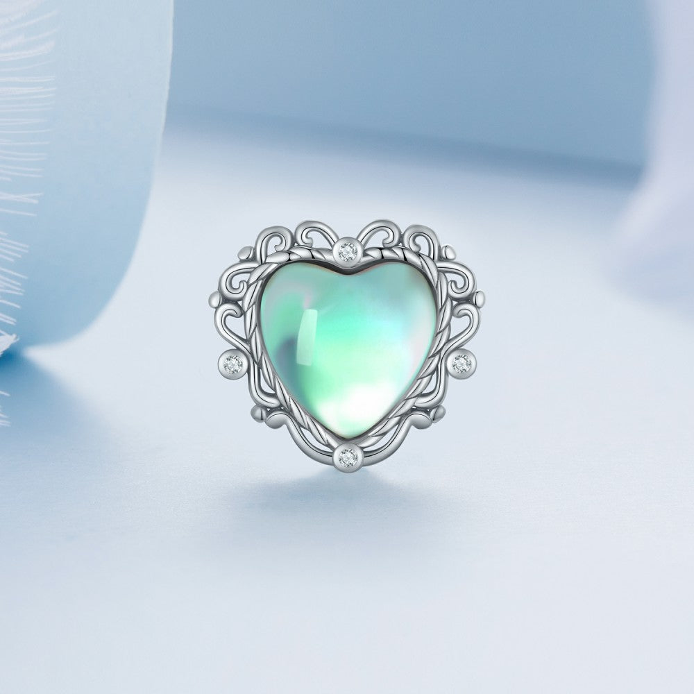 Ciondolo verde a forma di cuore del mago di Oz in argento sterling 925 xs2180