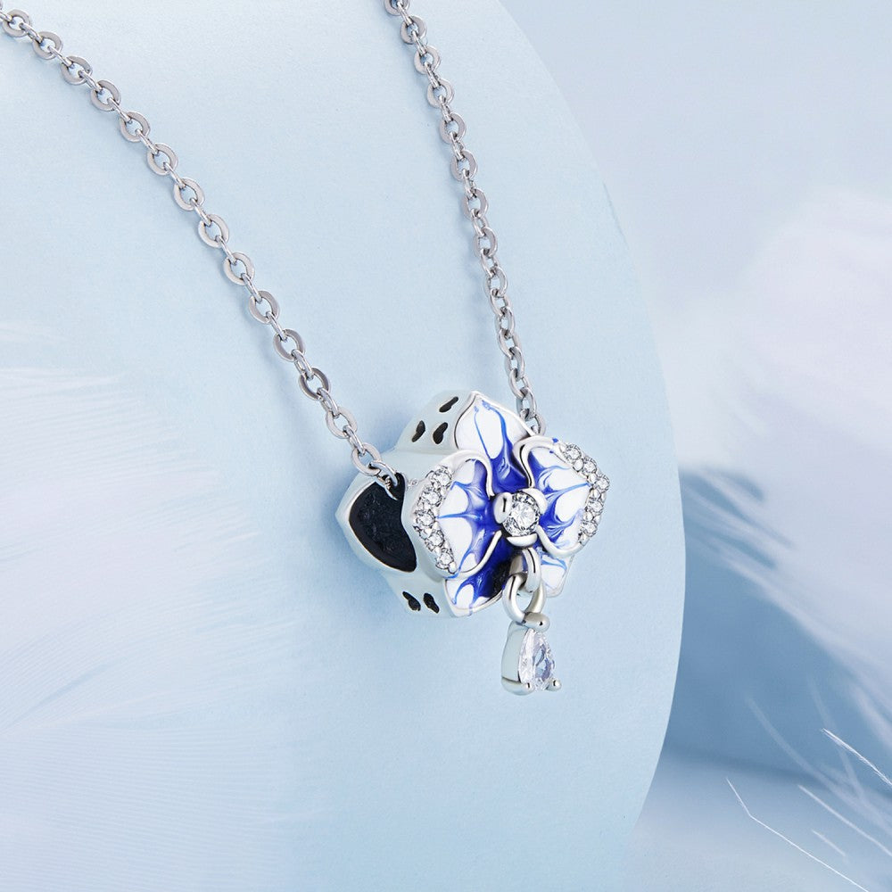 Ciondolo phalaenopsis blu in argento sterling 925 xs2183